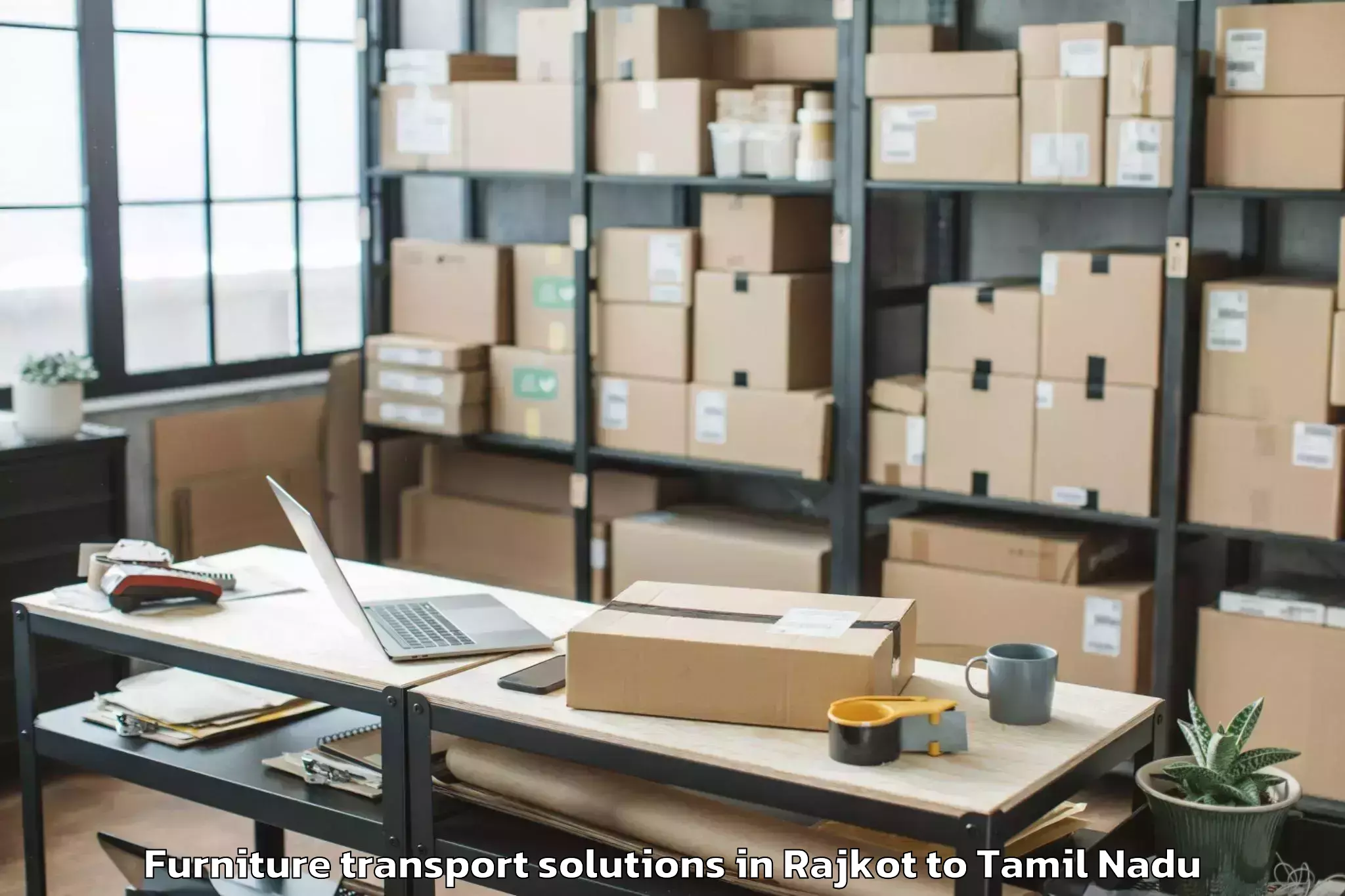 Easy Rajkot to Thisayanvilai Furniture Transport Solutions Booking